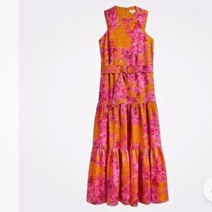 TED BAKER Bambia Floral Print Crepe Maxi Dress Size 1 Small